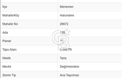 MENEMEN HATUNDEREDE CEZAEVİ YAKINI YATIRIMLIK HOBİ BAHÇESİ