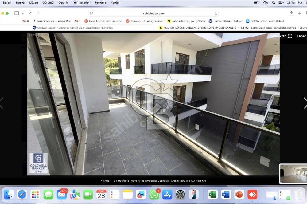 ASANSÖRLÜ ÇATI DUBLEKS SIFIR KREDİYE UYGUN İSKANLI 3+1 184 M2