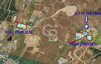 TOKİ Projesine Komşu Yatırıma Uygun 3.170 m2 Tarla Hissesi