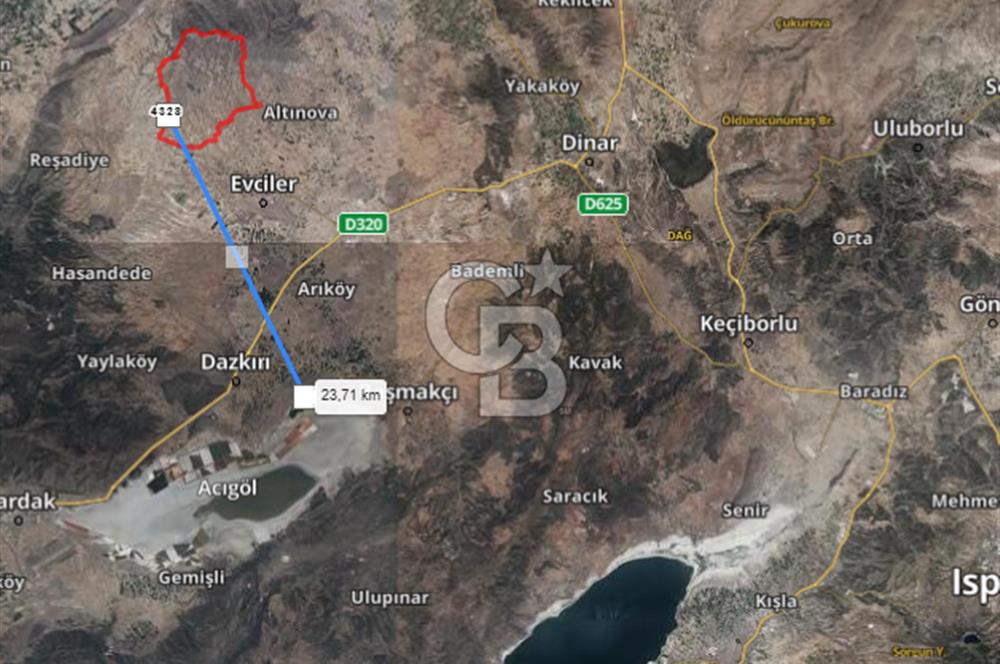 Çivril Bozdağ’da Asfalt Yola 40 Metre, 2500 m² Müstakil Tapulu Tarla!