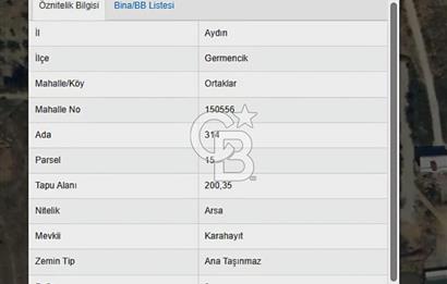 Fırsat Aydın Germencik Ortaklar Mahallesinde Satılık İmarlı Arsa
