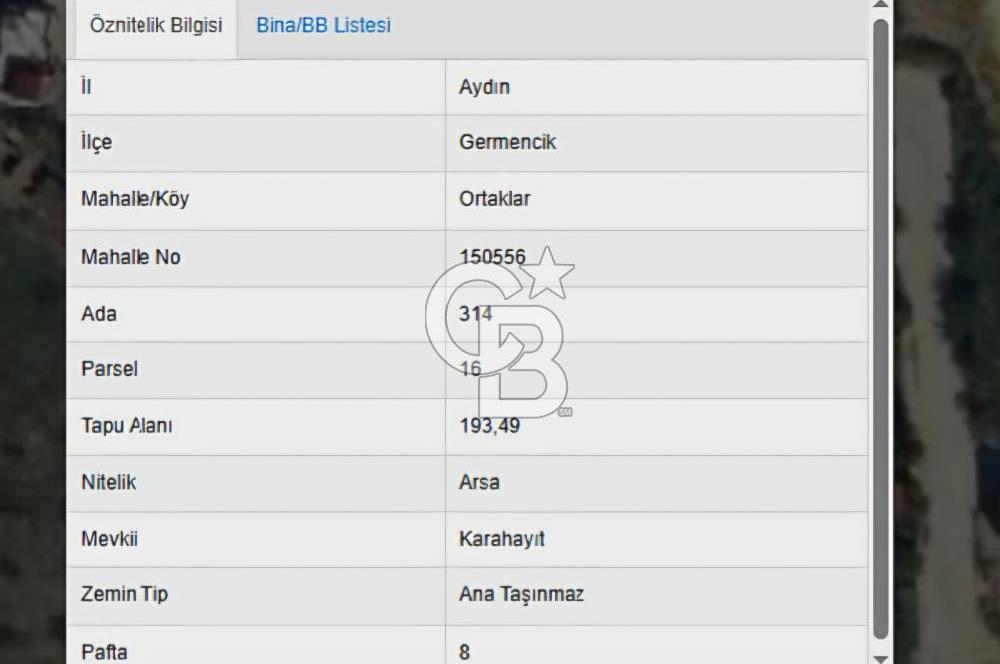 Fırsat Aydın Germencik Ortaklar Mahallesinde Satılık İmarlı Arsa