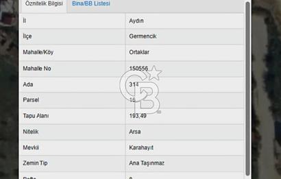Fırsat Aydın Germencik Ortaklar Mahallesinde Satılık İmarlı Arsa