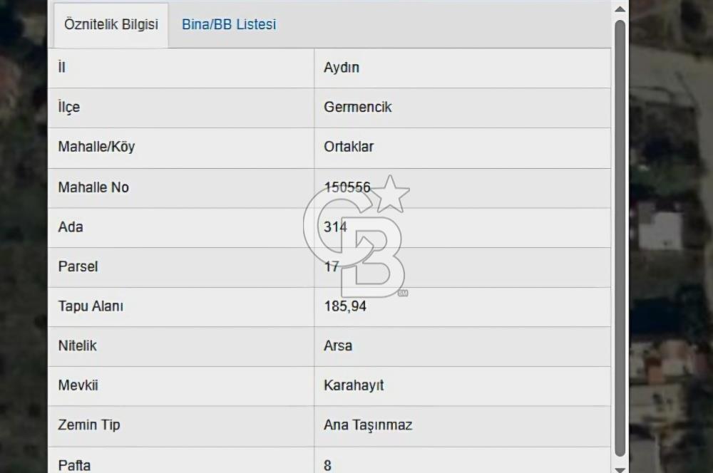 Fırsat Aydın Germencik Ortaklar Mahallesinde Satılık İmarlı Arsa
