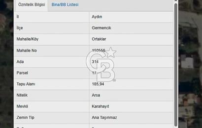 Fırsat Aydın Germencik Ortaklar Mahallesinde Satılık İmarlı Arsa