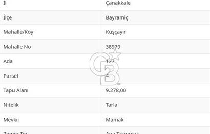 Çanakkale Bayramiç'te yatırımlık satılık tarla