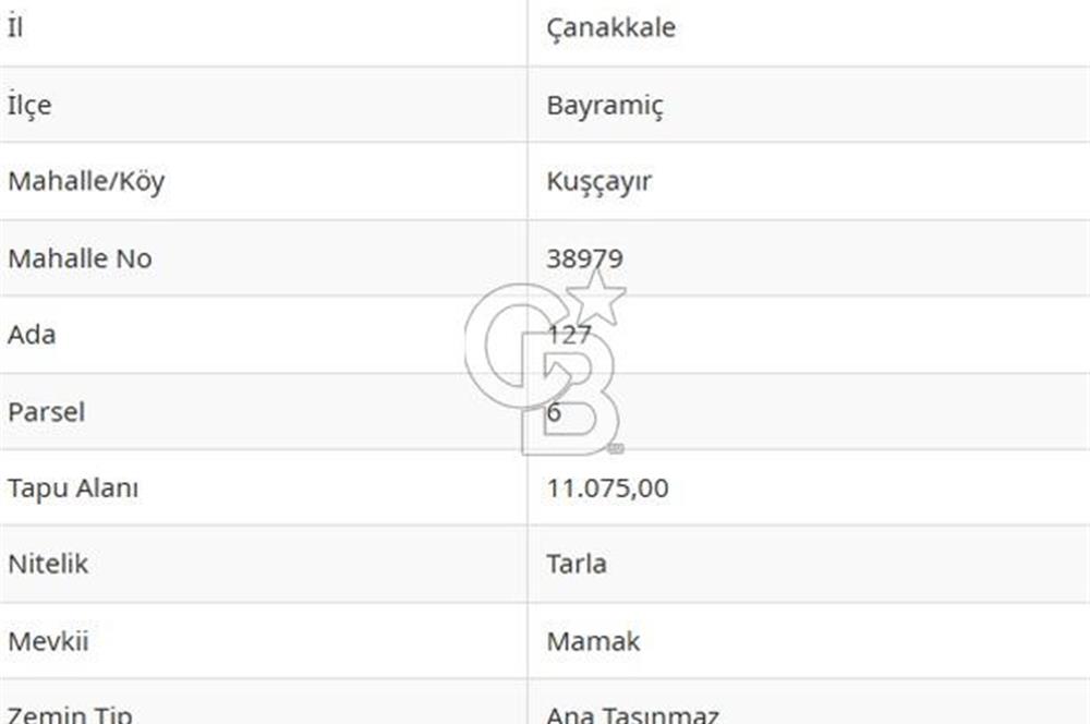 Çanakkale Bayramiç'te yatırımlık satılık tarla