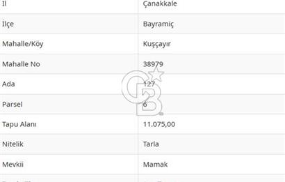 Çanakkale Bayramiç'te yatırımlık satılık tarla