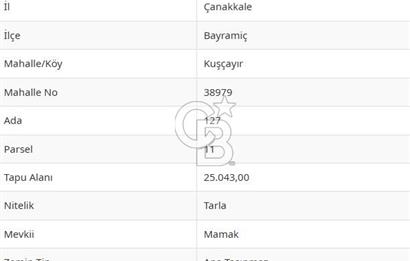 Çanakkale Bayramiç'te yatırımlık satılık tarla