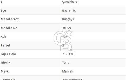 Çanakkale Bayramiç'te yatırımlık satılık tarla