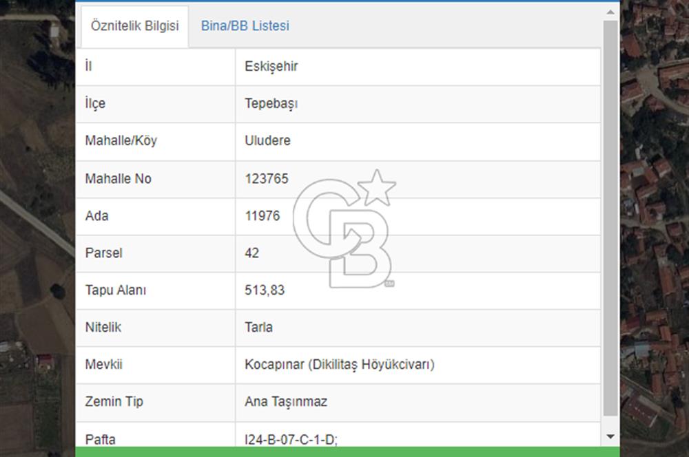CB CITY'DEN ESKİŞEHİR ULUDERE'NİN İÇİNDE HARİKA TARLA