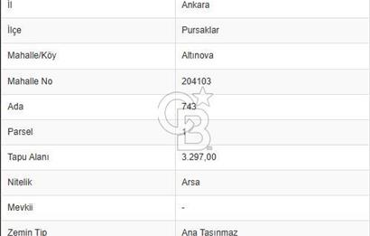 Ankara Pursaklar Altınova'da Havaalanına Yakın SATILIK Arsa