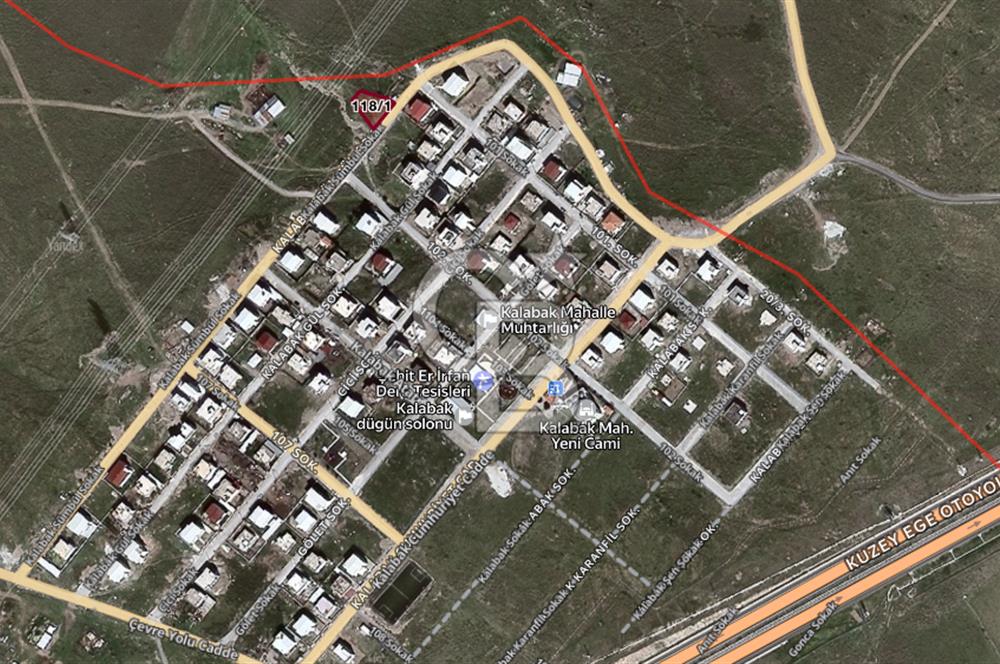 KALABAK KÖYÜNDE DENİZ MANZARALI, İMARLI 497 m² ARSA