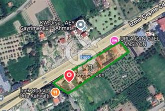 Urla İzmir asfaltı cepheli 7 dönüm satılık arazi