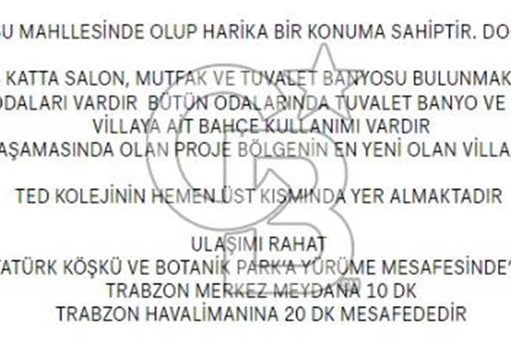 TRABZON SOĞUKSU'DA VADİ VE DENİZ MANZARALI SIFIR İKİZ VİLLALAR
