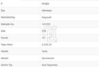 MUĞLA MENTEŞE KUYUCAKTA YOLU OLAN EMSALSİZ DENİZ MANZARALI TARLA