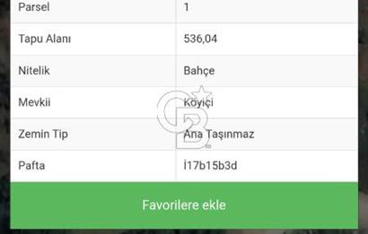 ÇANAKKALE ÇAN KIZILELMA KÖY İÇİ İMARLI BAHÇE
