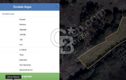CB TOWER'DAN KANDIRA AĞAÇAĞIL'DA SATILIK 2158 M2 TARLA.