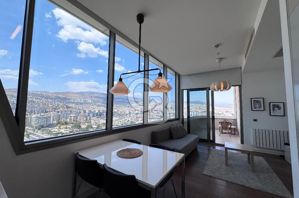 FOLKART TOWERS BALKONLU DENİZ MANZARALI SATILIK 1+1 EŞYALI
