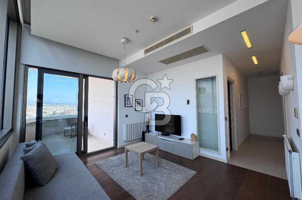 FOLKART TOWERS BALKONLU DENİZ MANZARALI SATILIK 1+1 EŞYALI