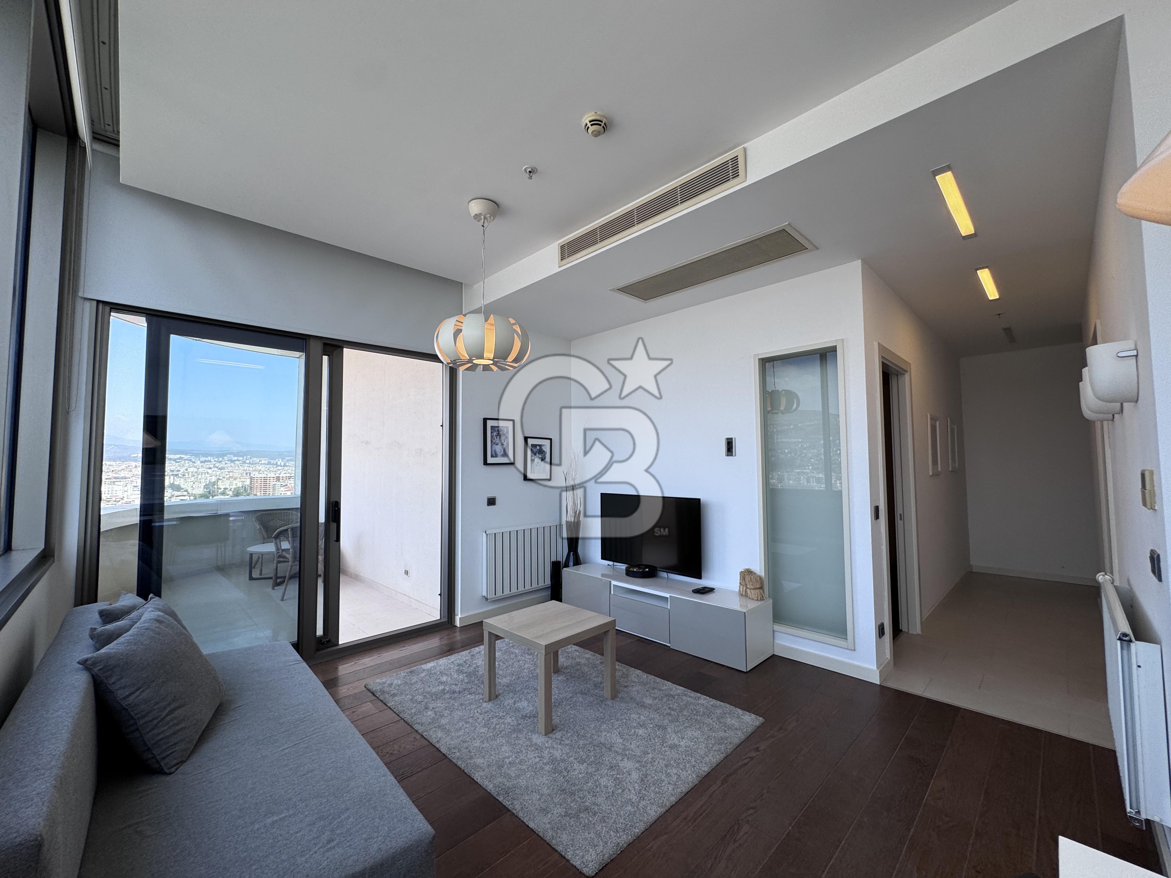 FOLKART TOWERS BALKONLU DENİZ MANZARALI SATILIK 1+1 EŞYALI