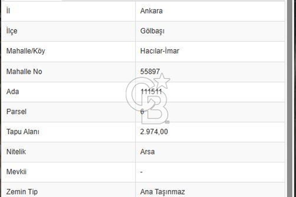 GÖLBAŞI HACILARDA 593 m²  HİSSELİ SATILIK ARSA  