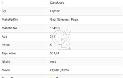 18 MART BOĞAZ KÖPRÜSÜNE 300 METRE 2.5 DÖNÜM İMARLI 5 PARSEL