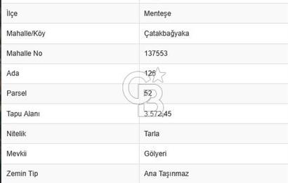 Menteşe Çatakbağyaka'da 3,572 m2 yatırımlık tarla