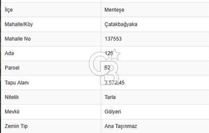Menteşe Çatakbağyaka'da 3,572 m2 yatırımlık tarla