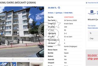 1260794635 EMEK KİRALIK 3+1 BAKIMLI DAİRE (MÜCAHİT ÇOBAN) 