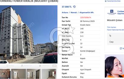 CADDE ÜZERİ DORMANLI TOWER KİRALIK (MÜCAHİT ÇOBAN)