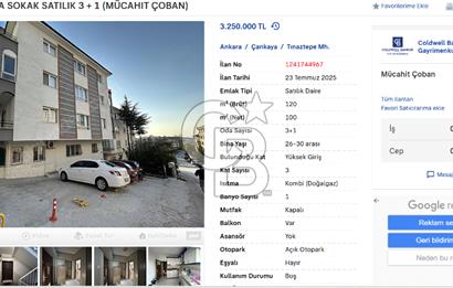 ESAT BALLIBABA SOKAK SATILIK 3 + 1 (MÜCAHIT ÇOBAN)