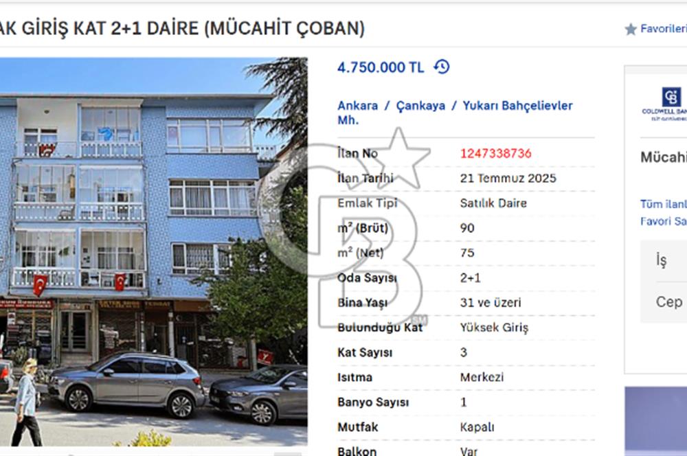 BAHÇELİEVLER 81. SOKAK GİRİŞ KAT 2+1 DAİRE (MÜCAHİT ÇOBAN)