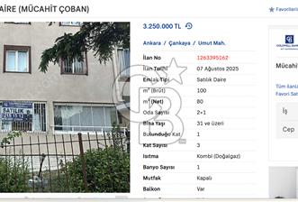 UMUT MAH SATILIK 2+1 DAİRE (MÜCAHİT ÇOBAN)