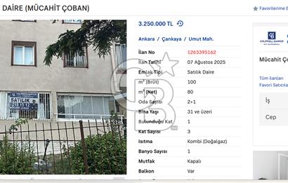 UMUT MAH SATILIK 2+1 DAİRE (MÜCAHİT ÇOBAN)