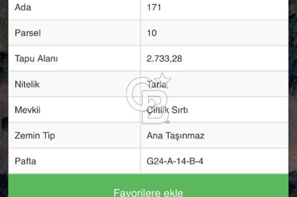 İZMİT AMBARCI KÖYÜNDE SATILIK 2.733 M2 TARLA