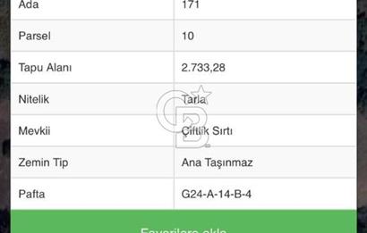 İZMİT AMBARCI KÖYÜNDE SATILIK 2.733 M2 TARLA