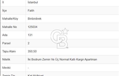 İSTANBUL FATİH BİNBİRDİREK'TE SATILIK DAİRE