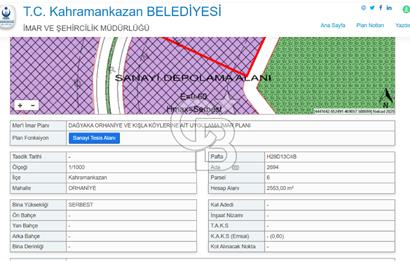 CB PREMIUM'DAN KAZAN ORHANİYE'DE FIRSAT 2553 M2 SANAYİ ARSASI