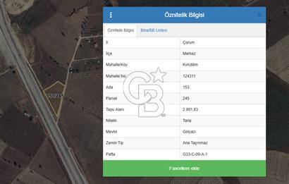 CB ENVOY'dan Çorum Merkez, Osmancık Yoluna Cephe 2.901m2 Arsa