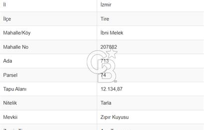 TİRE MERKEZE YAKIN 12000 m2 TARLA