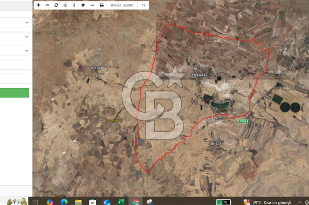 GÖLBAŞI TOPAKLI MAH SATILIK TEK TAPU TARLA 18.650M2 KÖK TAPU
