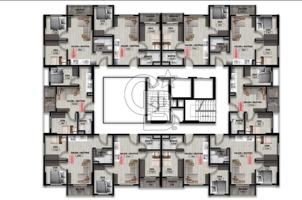GÖRÜKLE DUMLUPINAR MAHALLESİ'NDE SATILIK SIFIR DAİRE