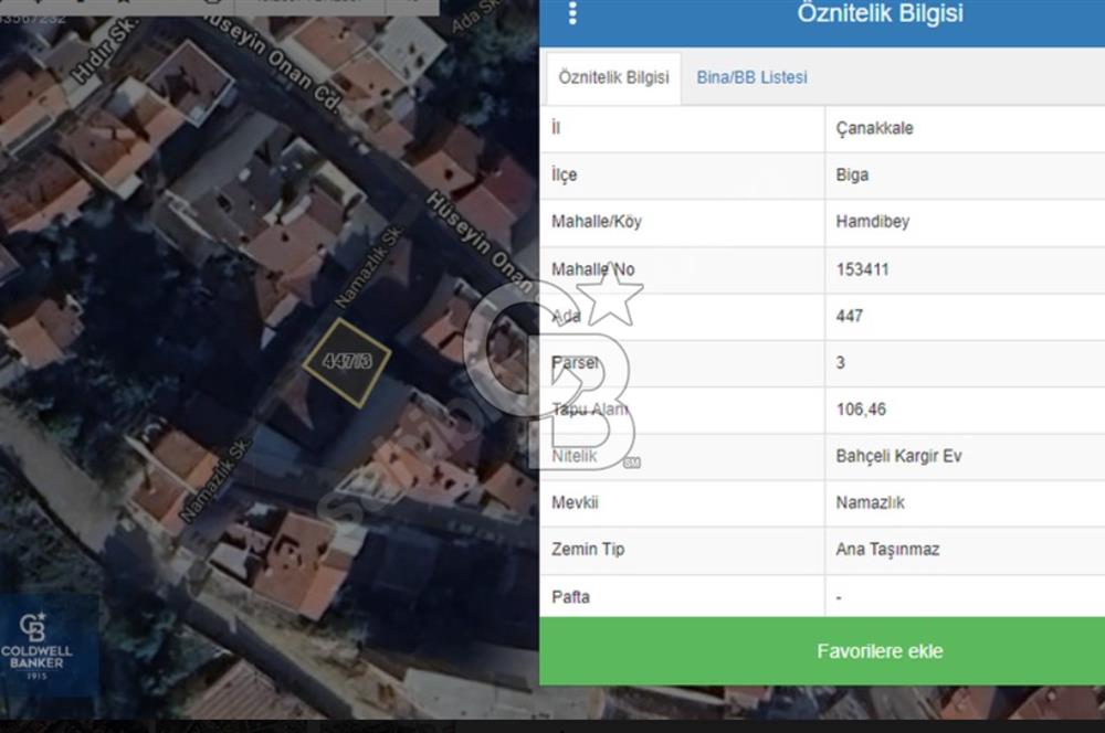 ÇANAKKALE BİGA 106M2 3 KAT İMARLI ARSA ÜZERİNE SATILIK KARGİR EV