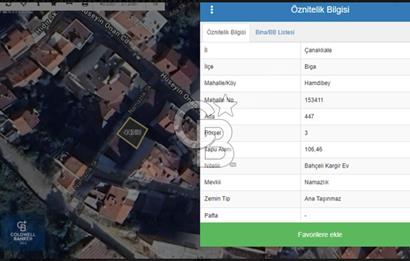 ÇANAKKALE BİGA MERKEZDE SATILIK 3 KAT İMARLI 106 M2 ARSA