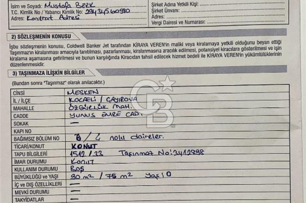 Çayırovada kullanışlı merkezi konumda Kiralık Daire