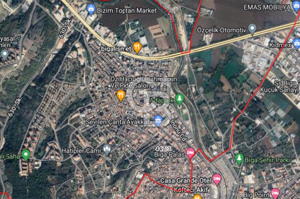 ÇANAKKALE BİGA MERKEZDE SATILIK 3 KAT İMARLI 106 M2 ARSA