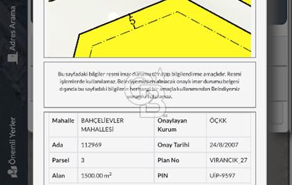 Gölbaşı Bahçelievler Mahallesinde Tek Tapu 1500 metre İmarlı Arsa 