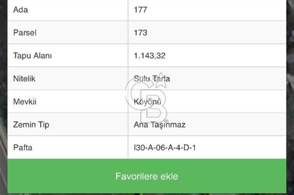 Mamak Kızılca 1143 M2 TARLA