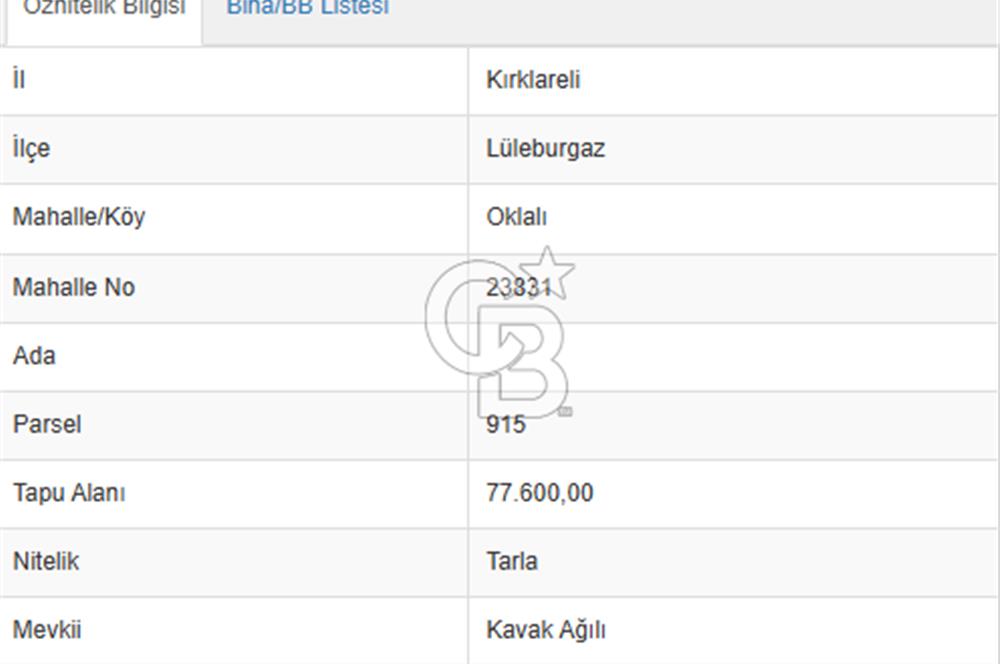 KIRKLARELİ – LÜLEBURGAZ / OKLALI KÖYÜ’NDE 77.600 DÖNÜMLÜK DEV YATIRIM ARAZİSİ